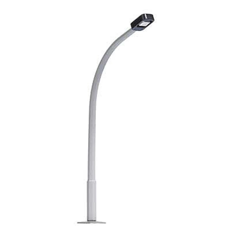 Street Lamp with Curved Concrete Mast, Rectangular Lamp