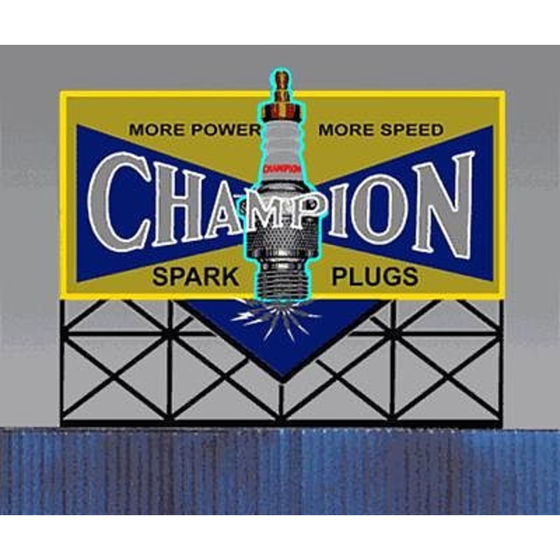 Champion Spark Plugs Animated Neon Large Billboard