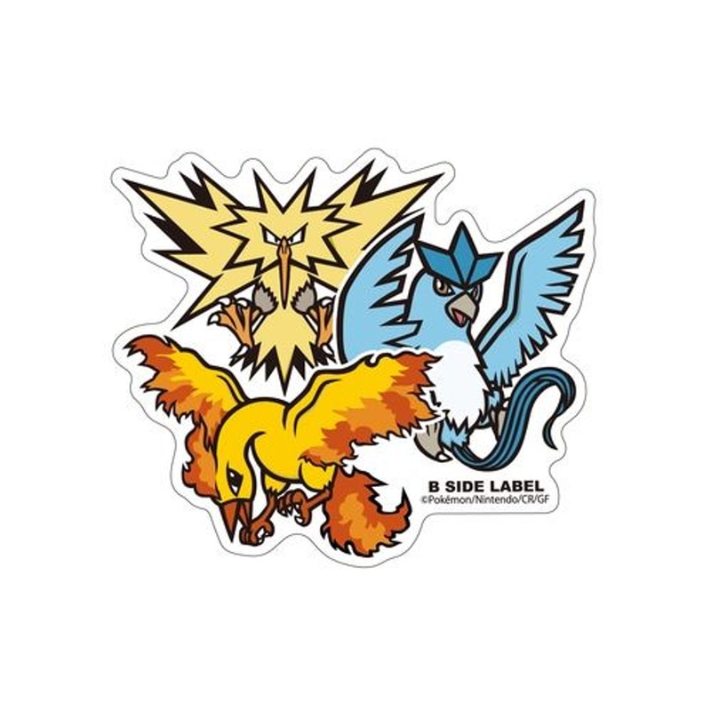 Pokemon Center B-SIDE LABEL BIG Sticker Articuno & Zapdos & Moltres