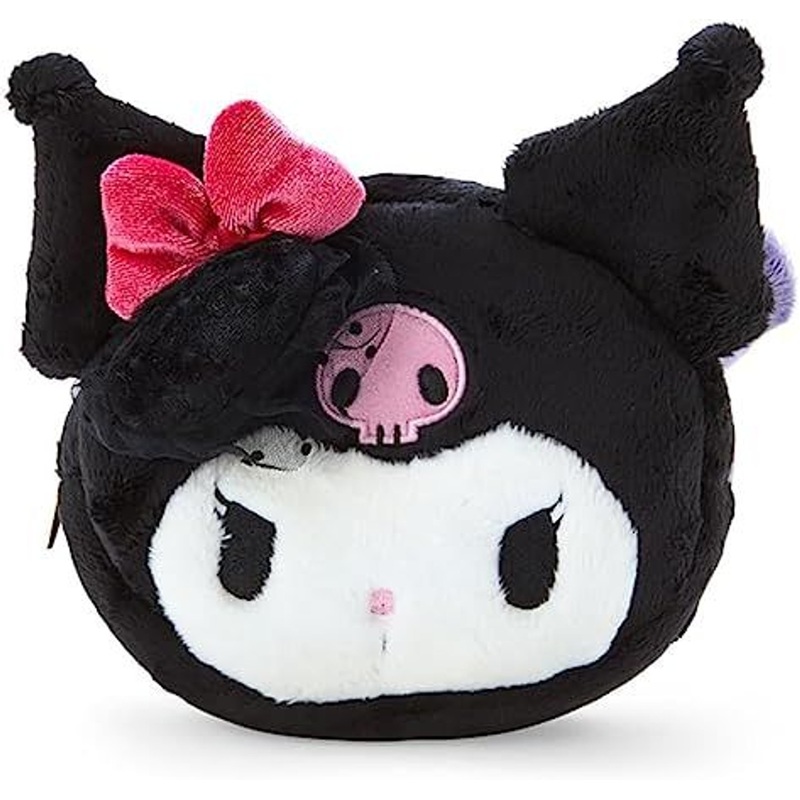 Sanrio Kuromi & Baku Face Shaped Fur Pouch (Delusional Lady Kuromi)