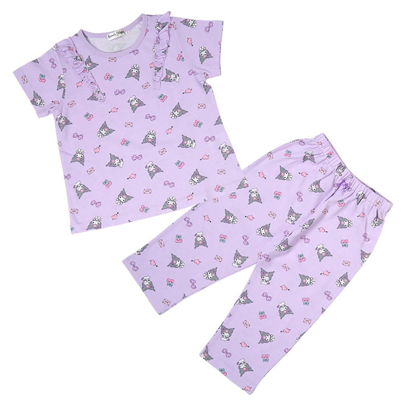 Sanrio Kuromi Kids Short Sleeve Pajamas Purple (Kid’s Height Size 120cm)