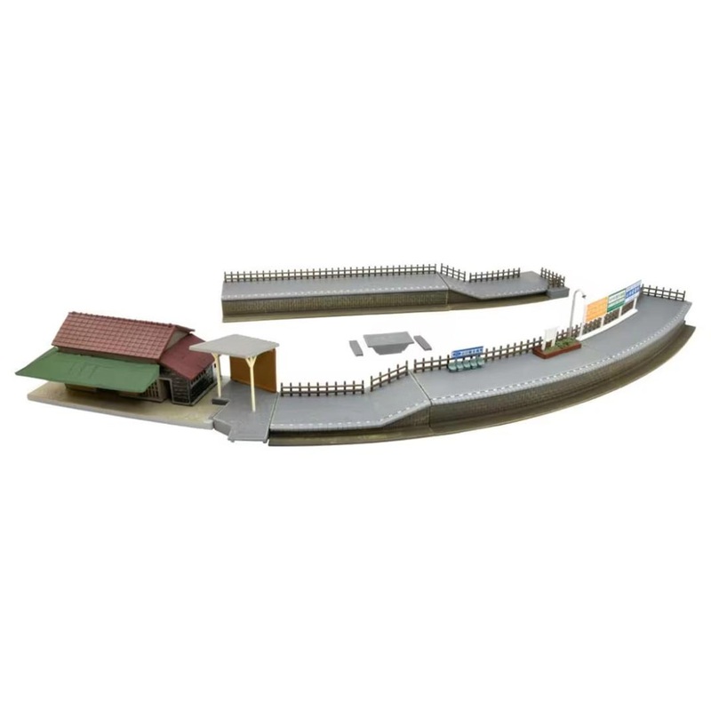 Tomytec (Building 060-2) Station E2 Curved Platform Inside/C280 Compatible (N scale)