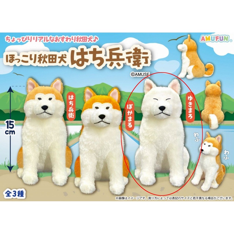 Amuse Heartwarming Akita Dog Hachibei Plush Toy Yukimaro