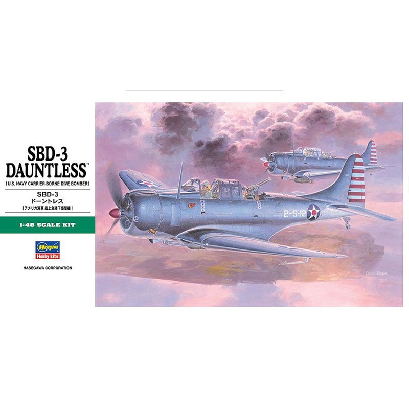 Hasegawa 1/48 SBD-3 Dauntless [U.S. Navy Carrier-Borne Dive Bomber] Plastic Model
