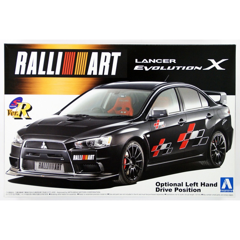 Aoshima 47842 Mitsubishi Lancer Evolution X RALLIART Version 1/24 Scale Kit