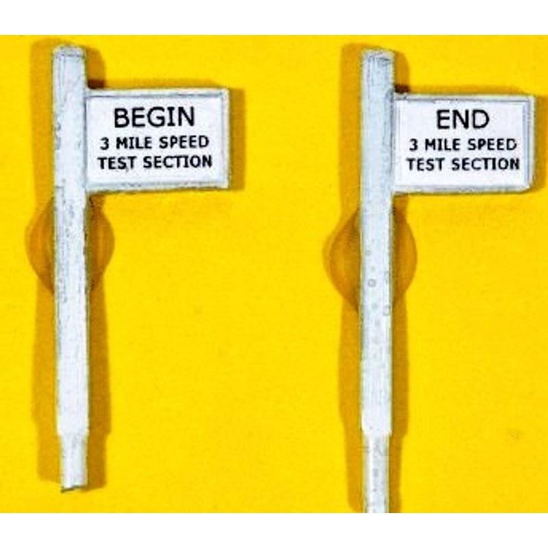 Custom Begin/End 3 Mile Test Section Signs