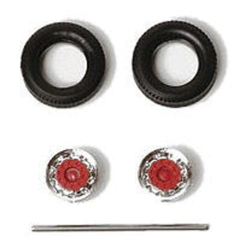Trlr Whl Hubs Chr/Red 18/ – HO-Scale (18)