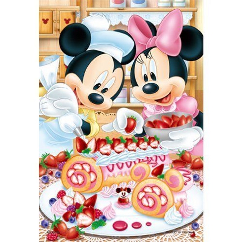 Yanoman Jigsaw Puzzle 98-579 Disney Mickey&Minnie Roll Cake (204 Small Pieces)