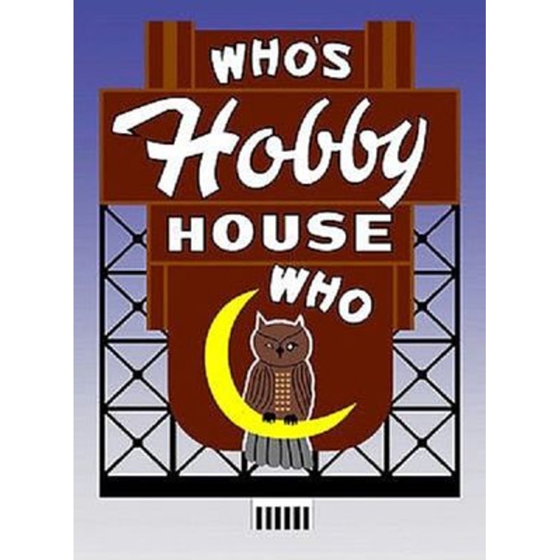 Who’s Hobby House Animated Neon Billboard