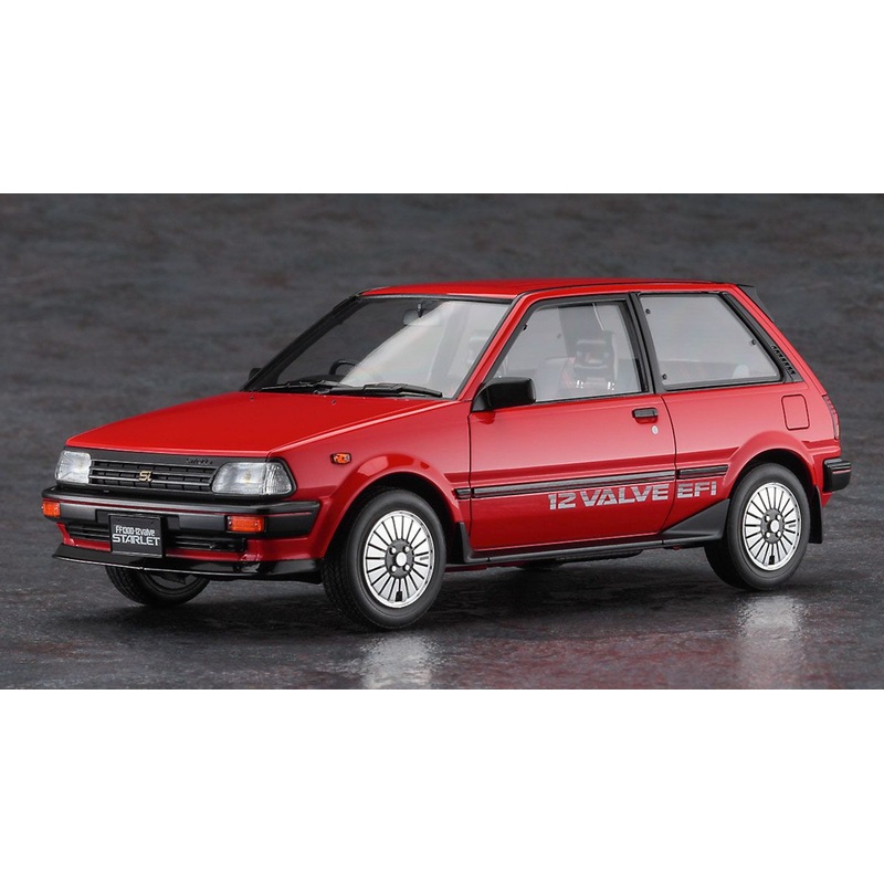 Hasegawa 1/24 Toyota Starlet EP71 Si Limited (3-Door) Mid-Term Red Color Plastic Model