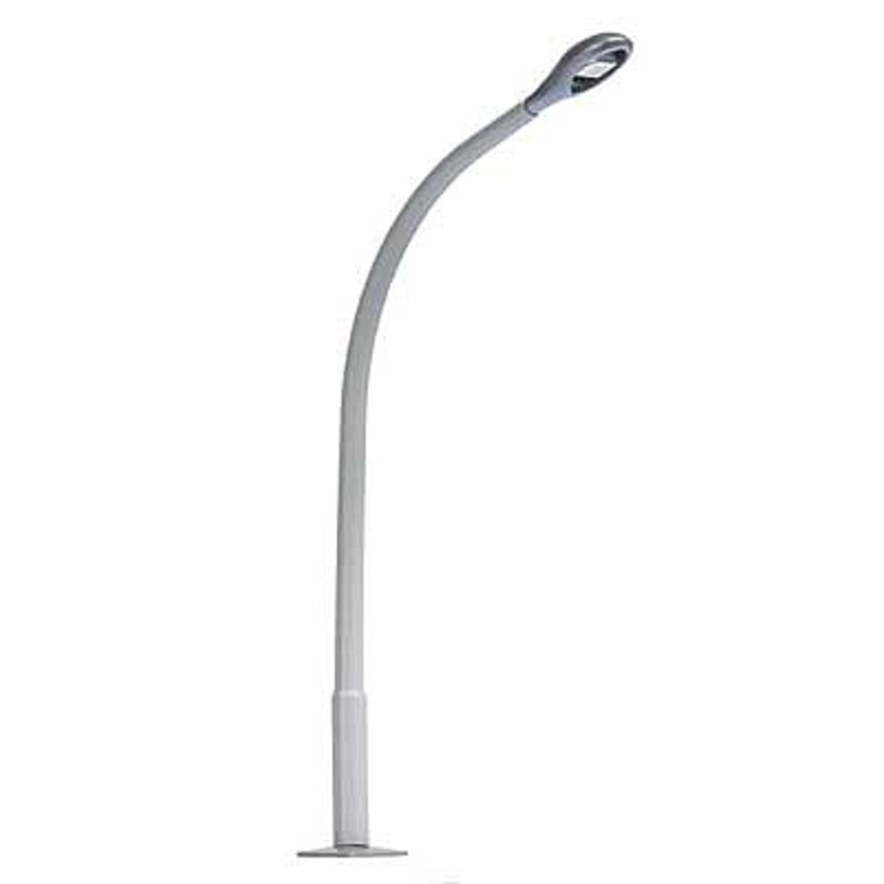 Street Lamp with Curved Concrete Mast, Teardrop Lamp