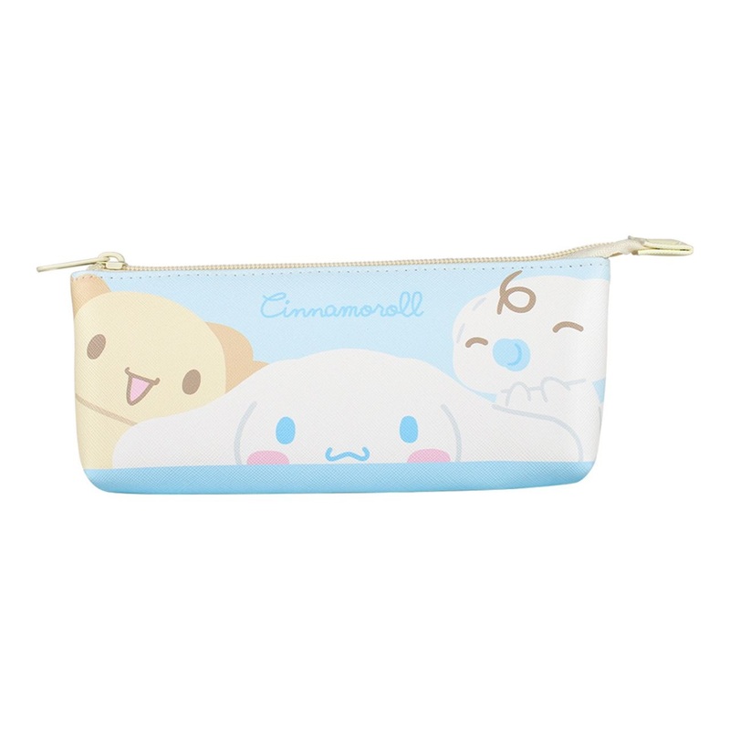 T’s Factory Sanrio Slim Boat-Shaped Pouch – Blue & Pink – Cinnamoroll and Hello Kitty