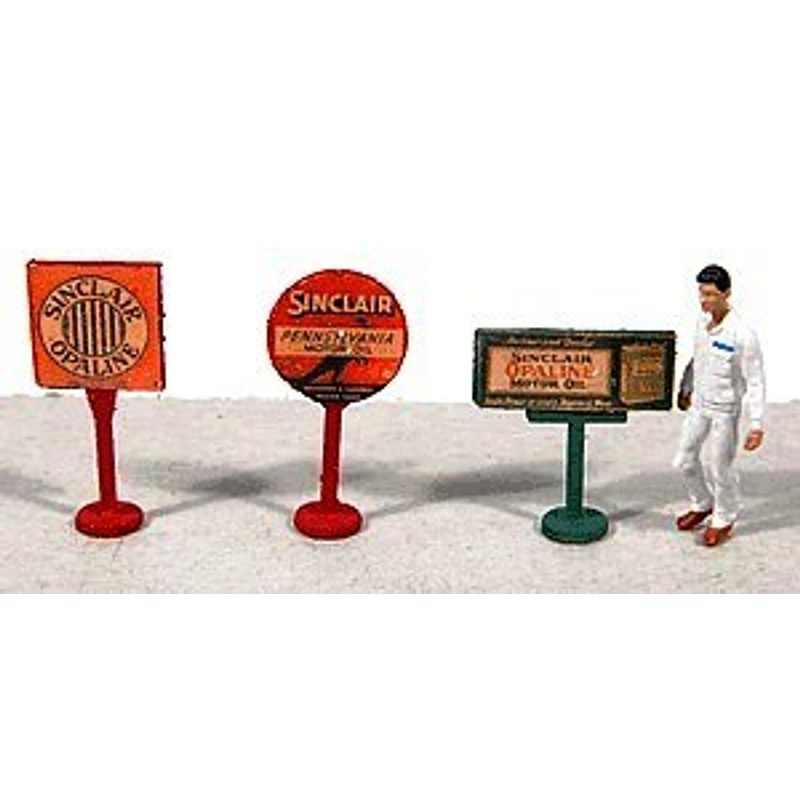 Vintage Sinclair Gas Station Curb Signs (3)