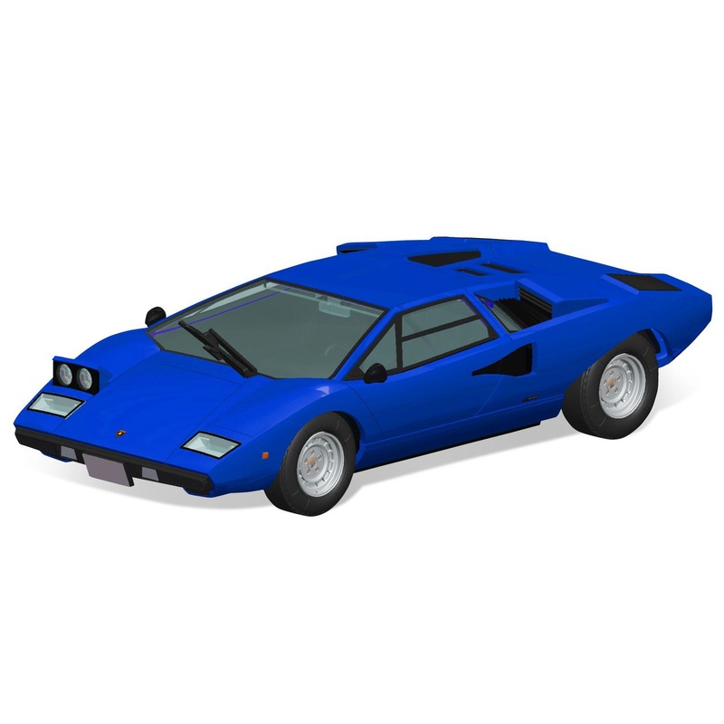 Aoshima The Snap Kit 1/32 Lamborghini Countach LP400 (Blue) Plastic Model