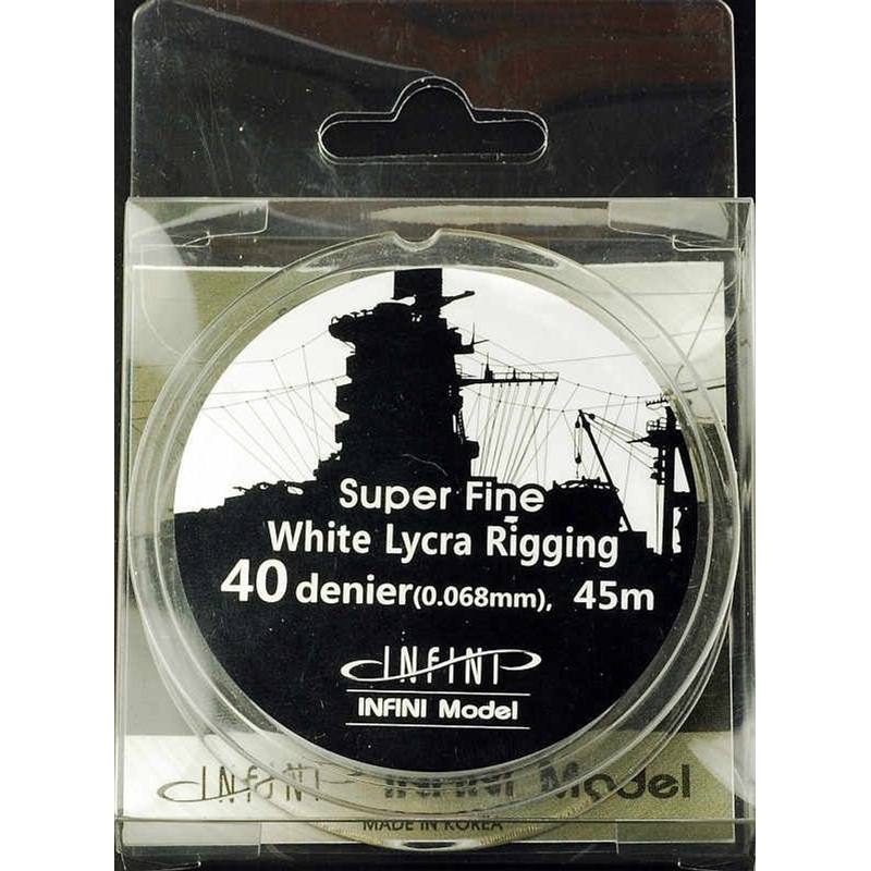 INFINI Model Super Fine White Lycra Rigging 40 Denier 45m (145ft)