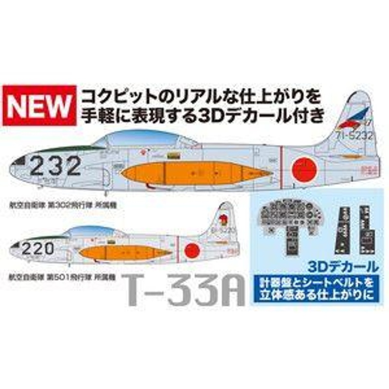 Platz 1/72 Japan Air Self-Defense Force Trainer T-33A 302nd/501st Squadron  Plastic Model