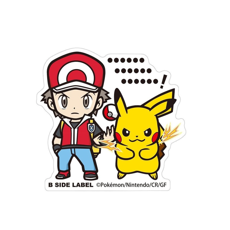 Pokemon Center Original B-Side Label Pokemon Sticker Big Red & Pikachu
