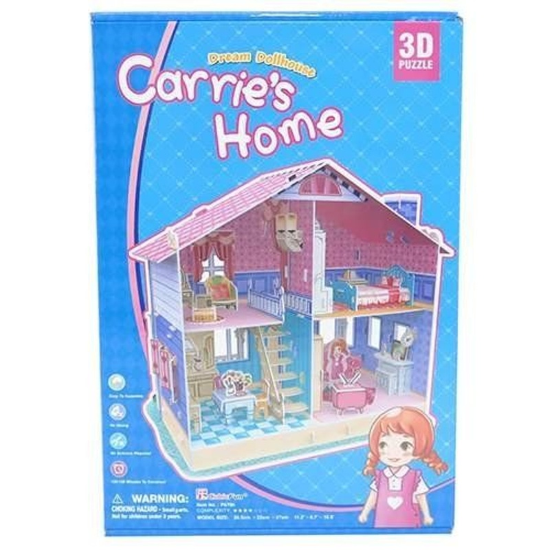 Heart Art Collection Jigsaw Puzzle 3D Puzzle 3D Craft Model Dollhouse: Carrie’s Home (93 Pieces)