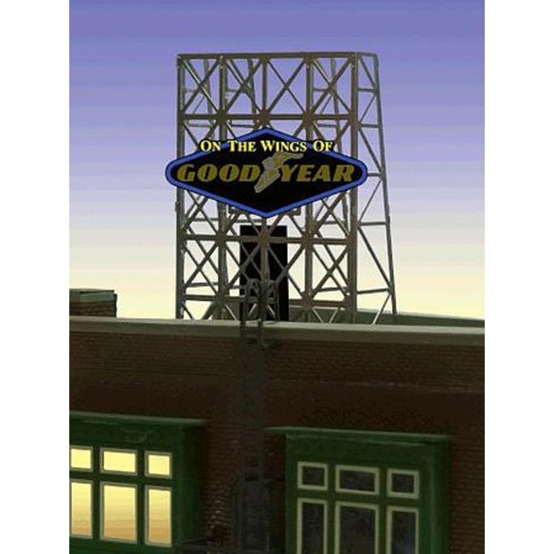 Goodyear Flashing Neon Rooftop Billboard – Light Works USA