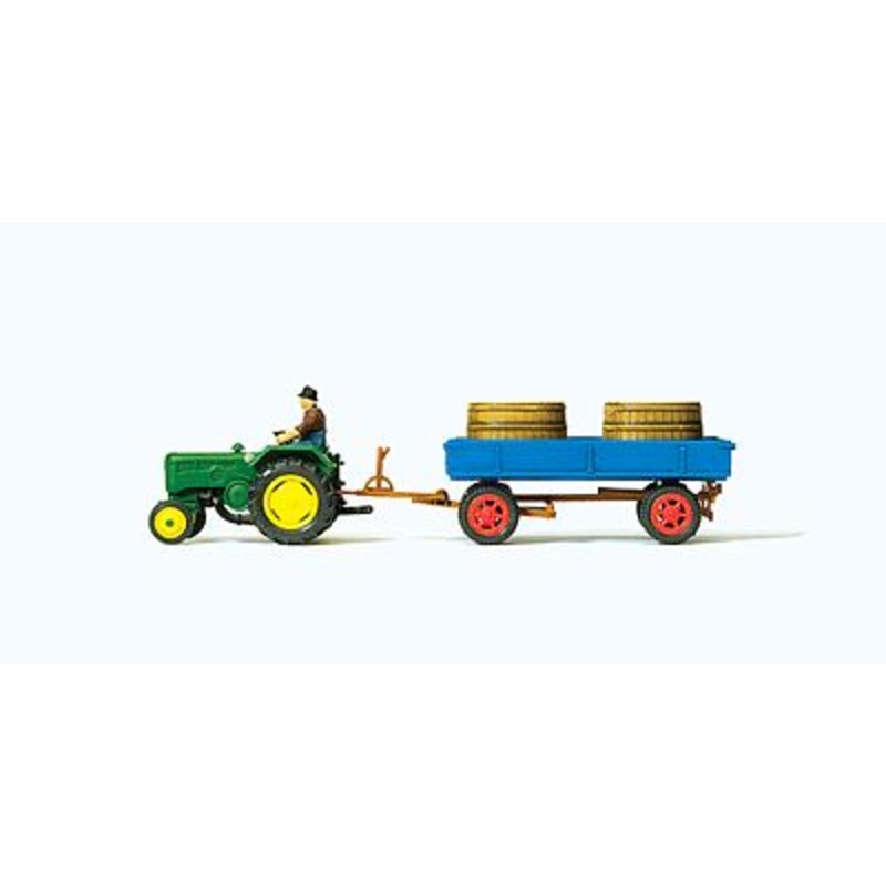 Lanz D 2416 Farm Tractor with Grape Tub Trailer