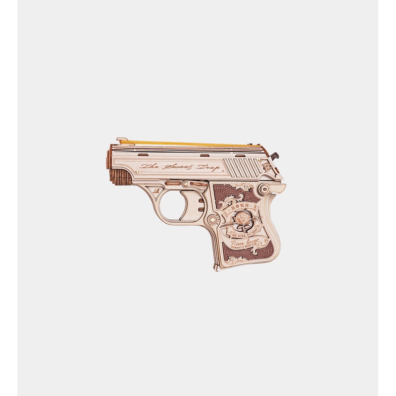 ROBOTIME DIY Miniature Kit Mini Rubber Band Toy Gun (115 Pieces)