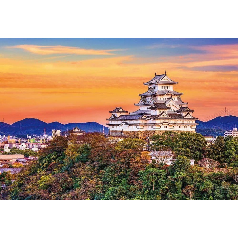 Beverly 1000-022 Jigsaw Puzzle Himeji Castle bathed in the sunset glow (1000 Pieces)