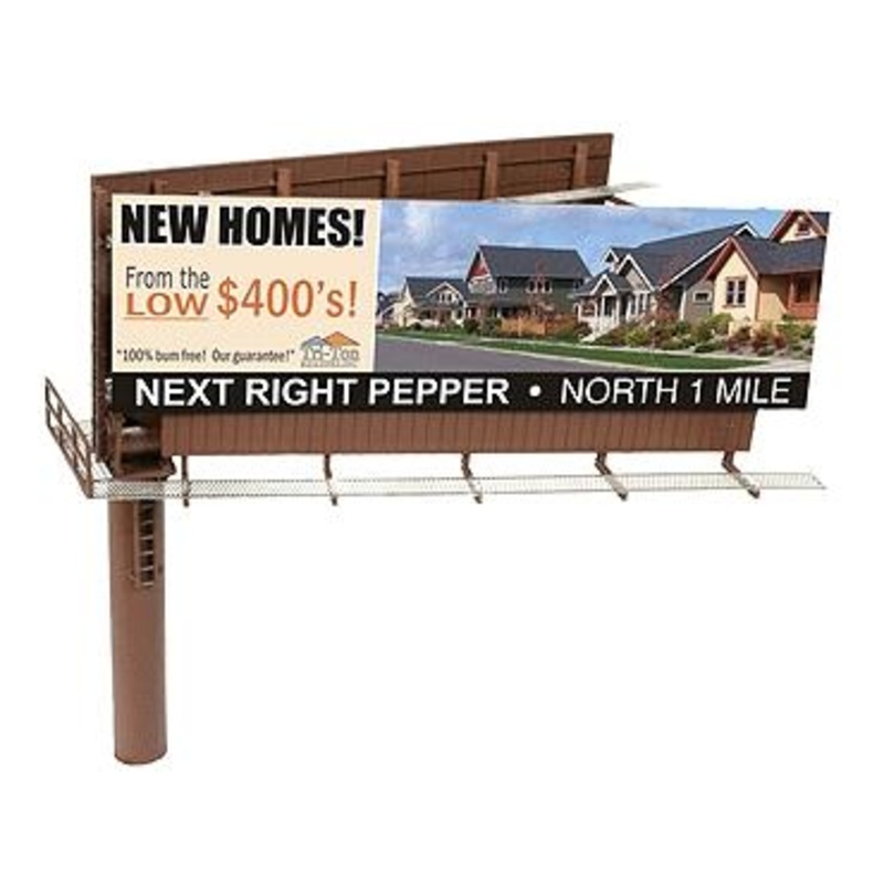 Modern Dual Sided Billboard, Assembled