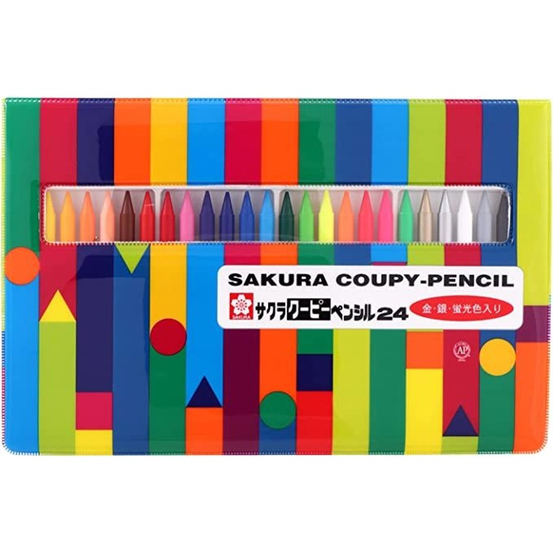 SakuraCraypas Coupy Pencil 24 Colors (Soft Case)