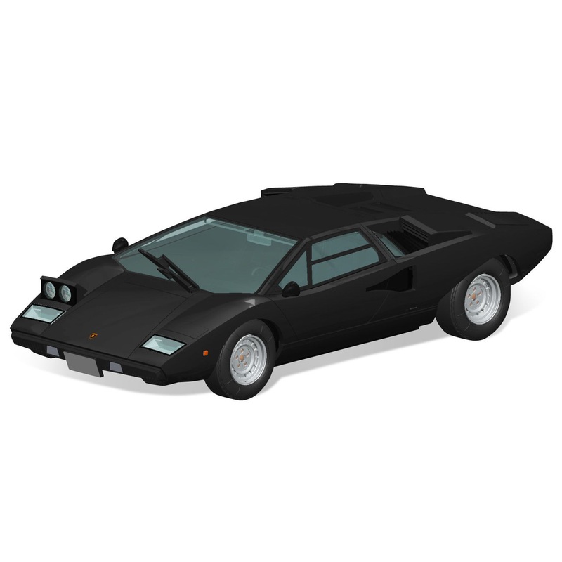 Aoshima The Snap Kit 1/32 Lamborghini Countach LP400 (Black) Plastic Model