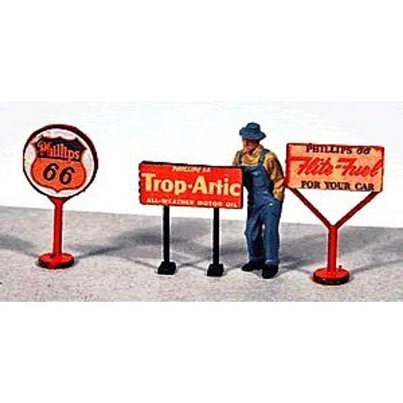 Vintage Phillips 66 Gas Station Curb Signs (3)