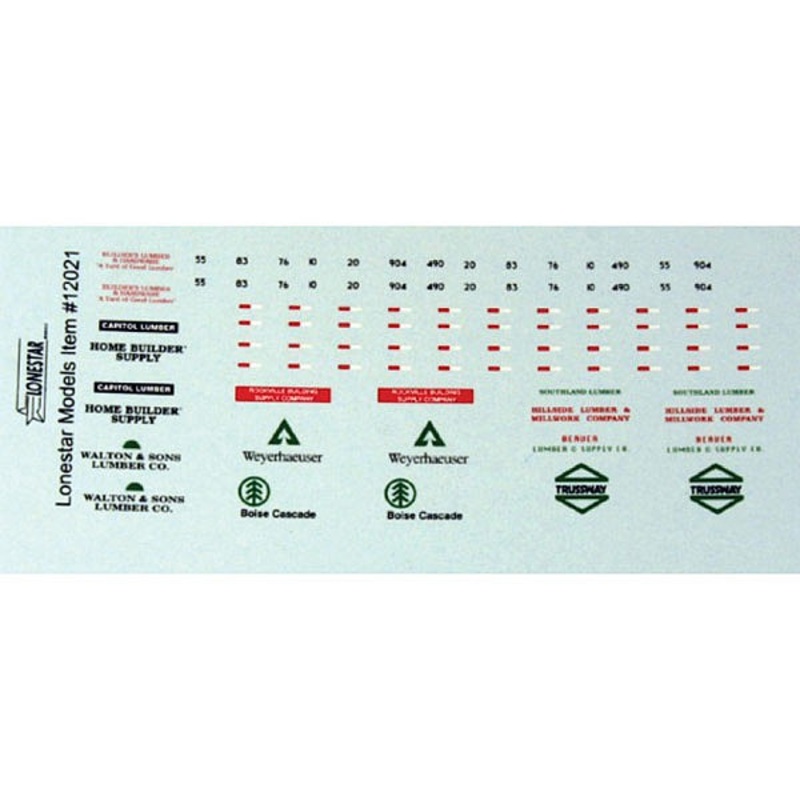 Decal Sheet For Lumber Truck