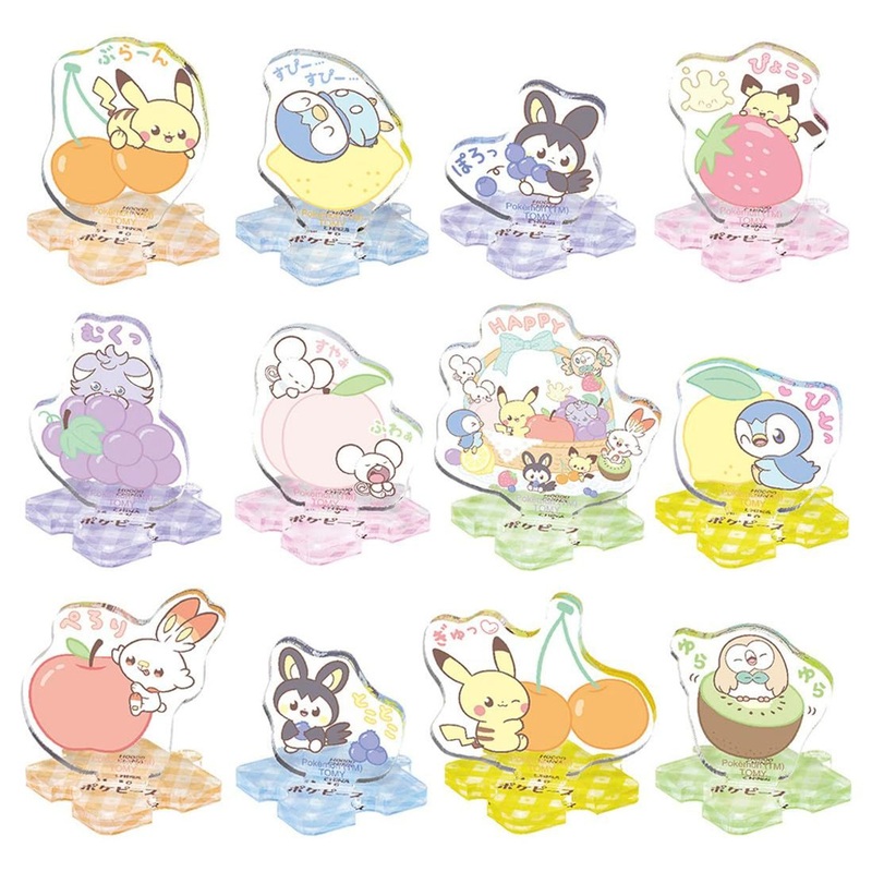 Takara Tomy Pokemon PokePeace Chironton Connected Acrylic Stand ~Colorful Fruits~ (12 Pack Box)