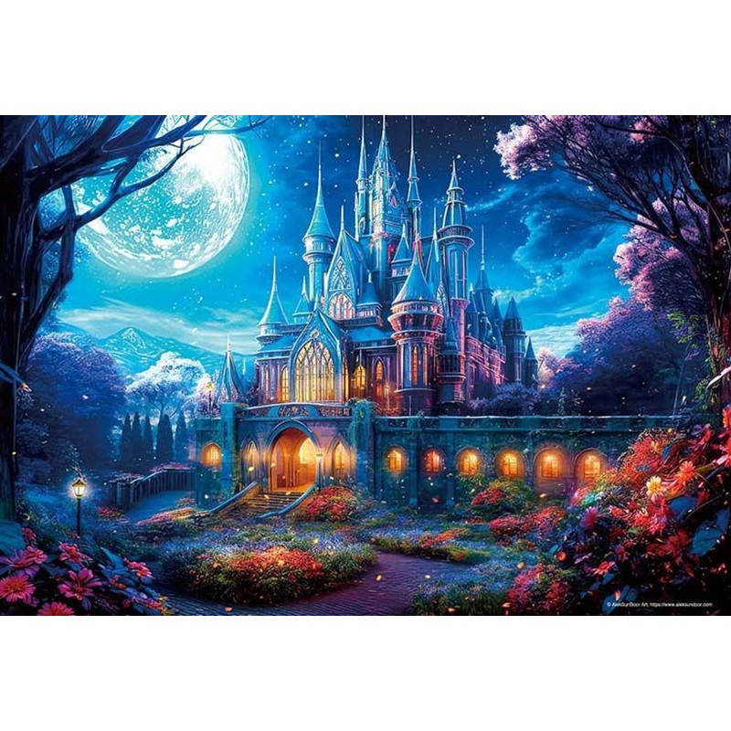 Beverly 500S-017 Jigsaw Puzzle Magic of the Moon and the Shining Castle (500 Pieces)