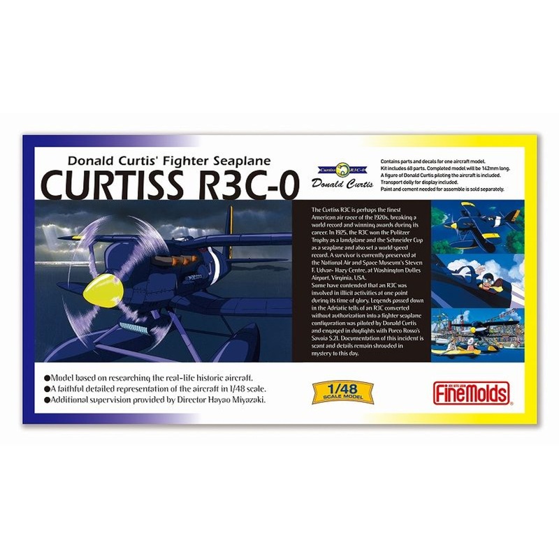 Fine Molds 1/48 Studio Ghibli Porco Rosso Curtiss R3C-0 Seaplane Plastic Model
