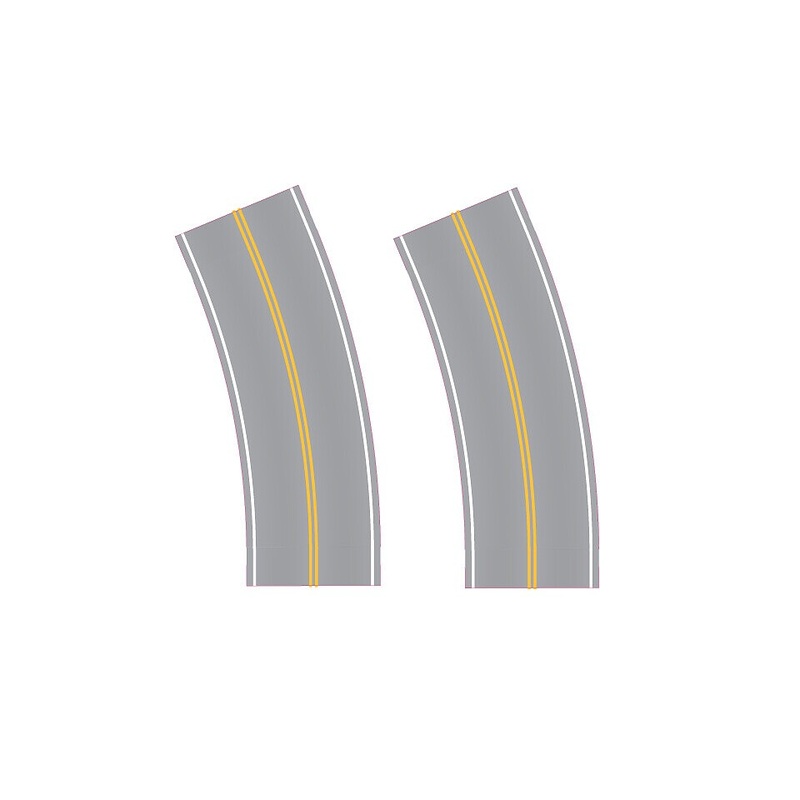 Aged Asphalt Broad Curve No Passing