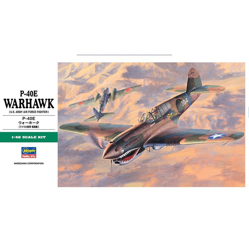 Hasegawa 1/48 P-40E Warhawk (U.S. Army Air Force Fighter) Plastic Model