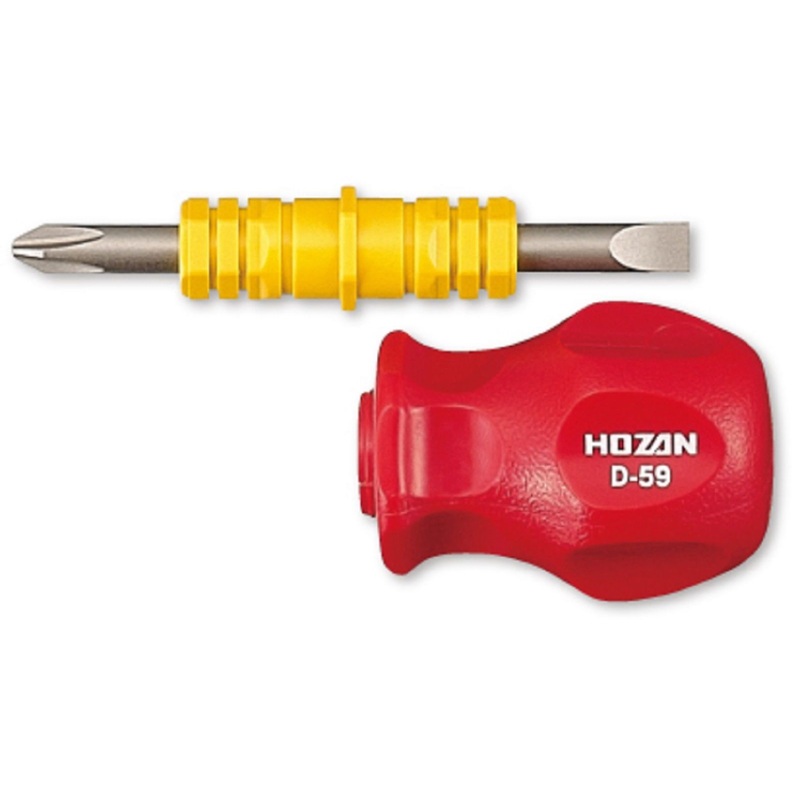 Hozan D-059 (D-59) REVERSIBLE STUBBY SCREWDRIVER