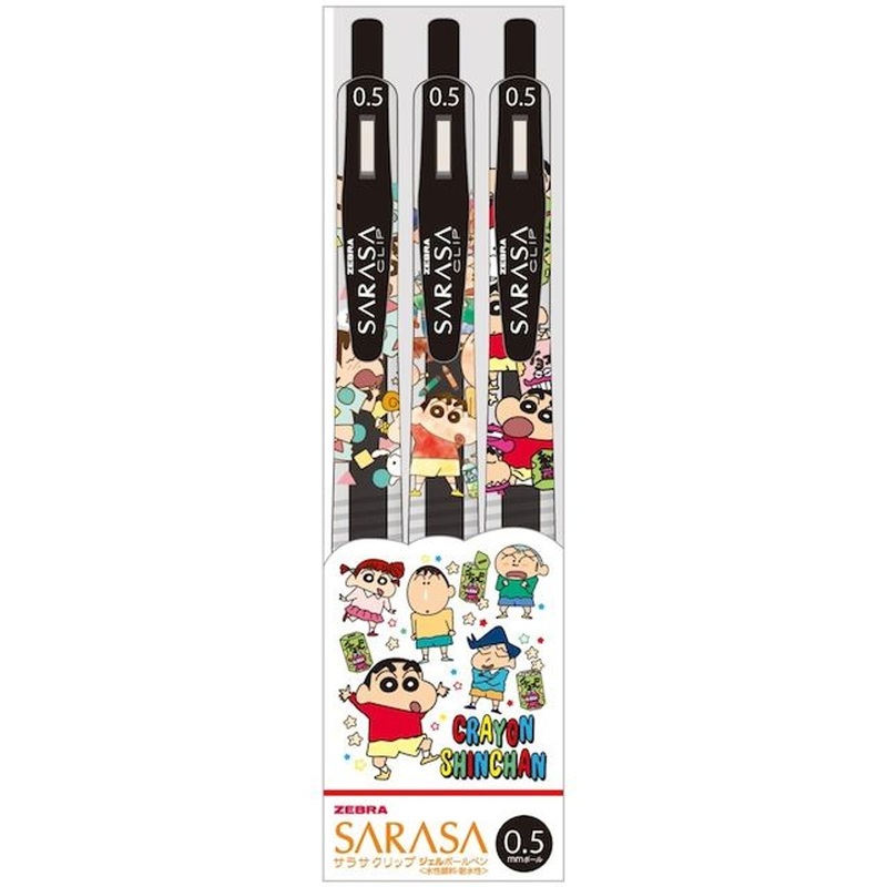 T’s Factory Sarasa Clip Ballpoint Pen Set of 3 Crayon Shin-chan 0.5 Black