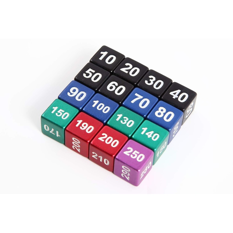 Toyger Damage Dice, Compatible With Pokemon Card Game, Substitute For Damage Counters, Set Of 16, Metal