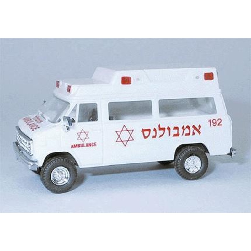 Chevrolet Van (Plastic) Israeli Ambulance White & Red