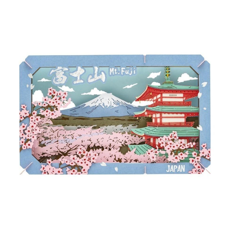 Paper Theater  Mount Fuji and cherry blossoms