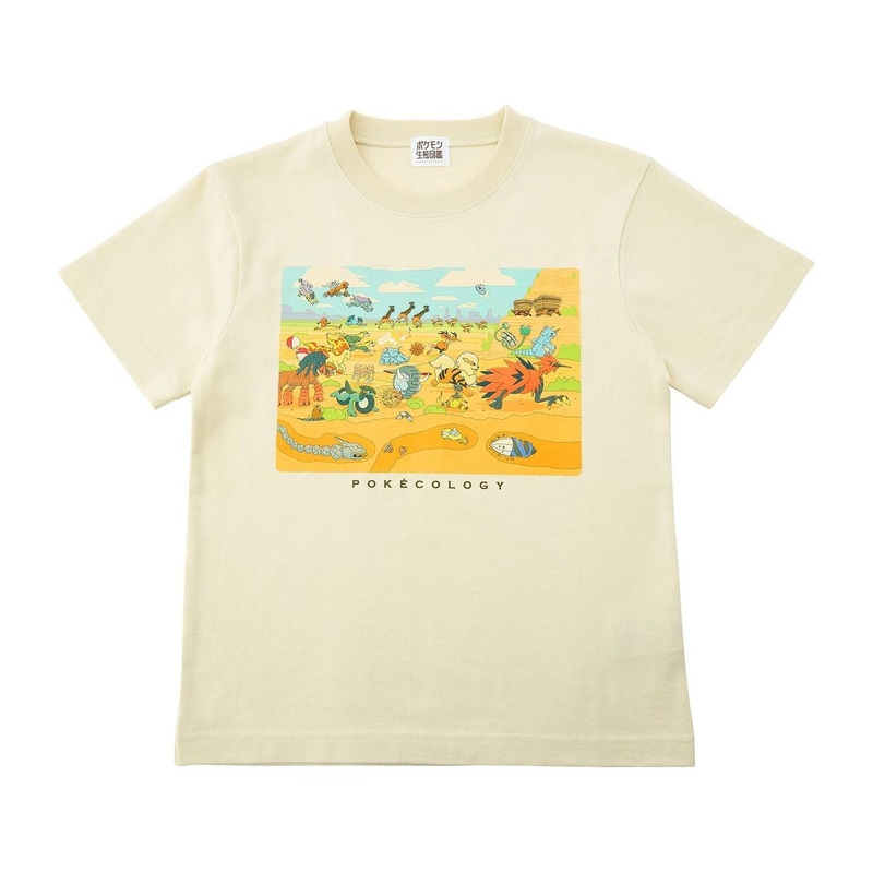 Pokemon Center Original T-Shirt Pokemon Ecology Encyclopedia 140cm Kids