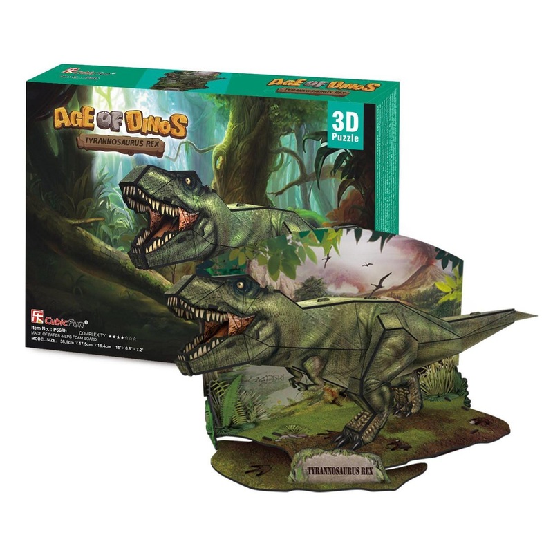 Heart Art Collection Jigsaw Puzzle 3D Puzzle 3D Craft Model Tyrannosaurus Rex (36 Pieces)