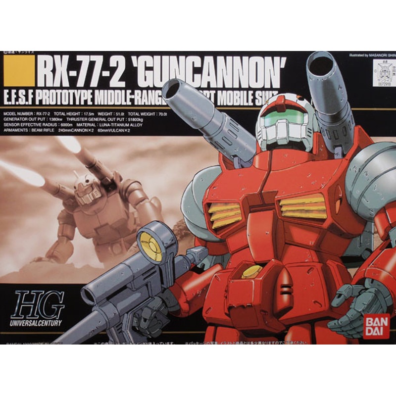 Bandai HGUC 001 Gundam RX-77-2 GUNCANNON 1/144 Scale Kit