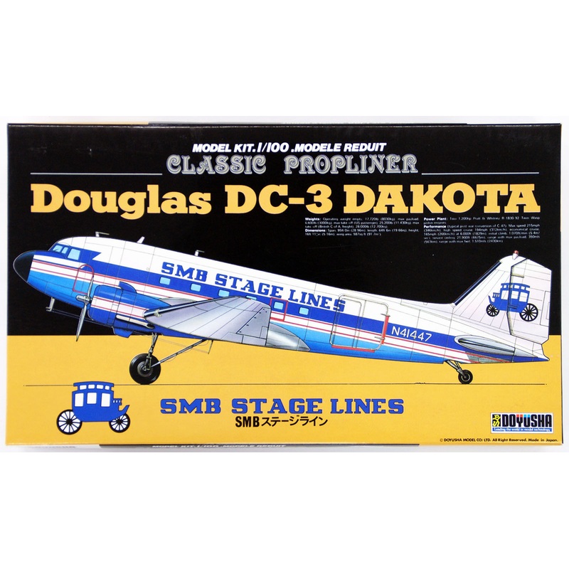 Doyusha 400203 DC-3 Douglas Dakota SMB Stage Lines 1/100 Scale Plastic Kit