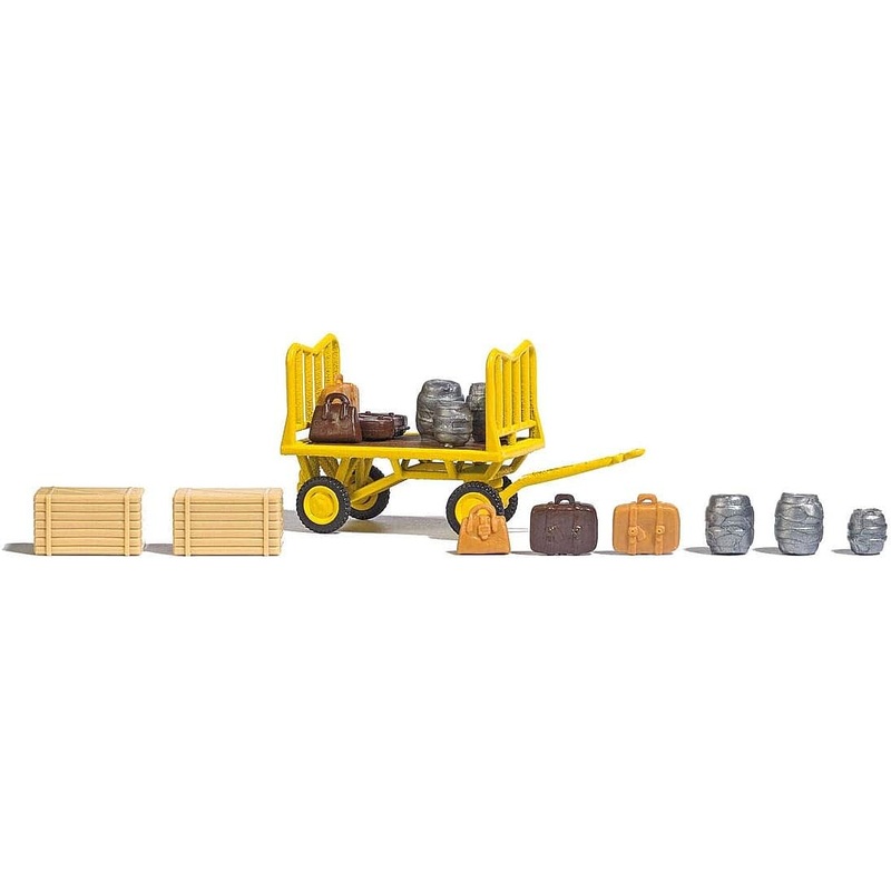 Train Station Mail Wagon with Cargo and Luggage – Action Set