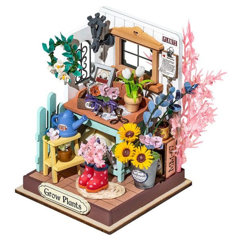 ROBOTIME Miniature Room Mini Garden DIY Kit (155 Pieces)