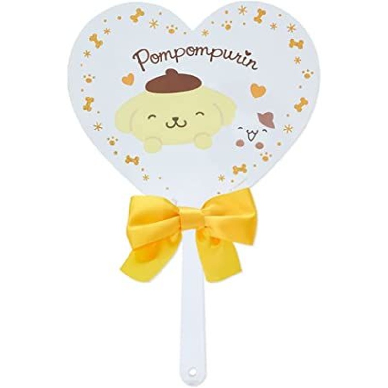 Sanrio Clear Mini Hand Fan (Smiling) Pom Pom Purin