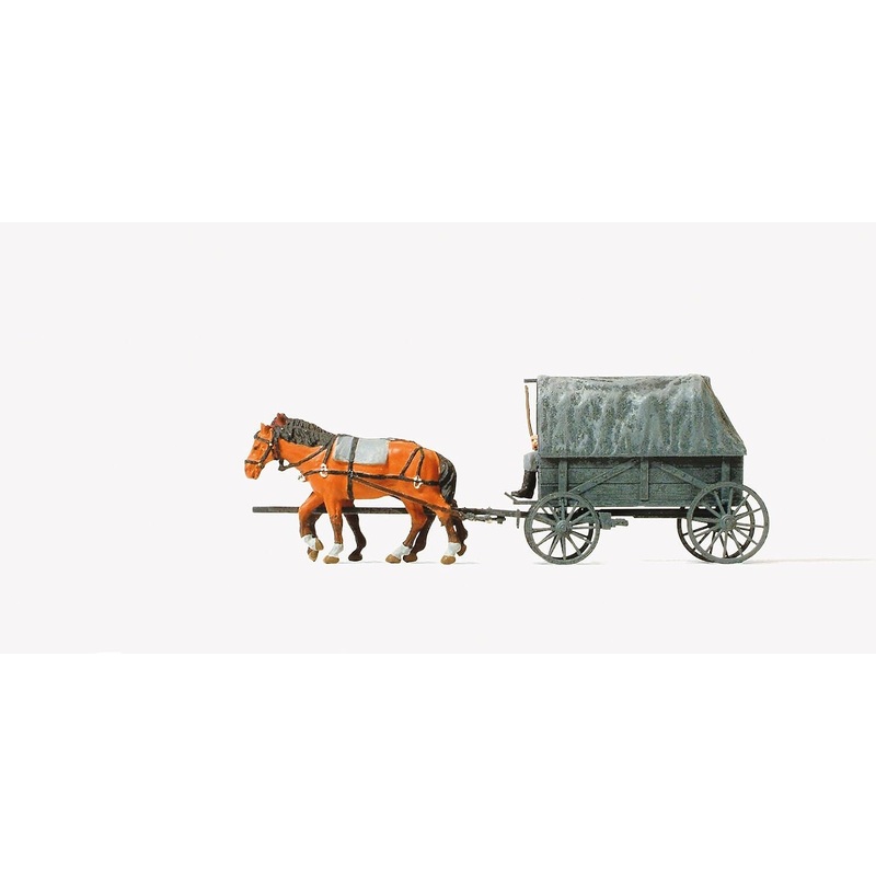 Horse-Drawn Transport Replacement Type w/2 Figures (Plastic Kit)