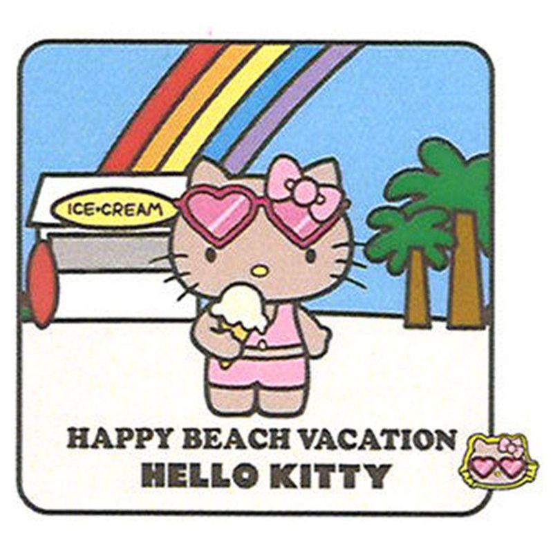 Mini Hand Towel Sanrio Happy Beach Vocation Hello Kitty Blue